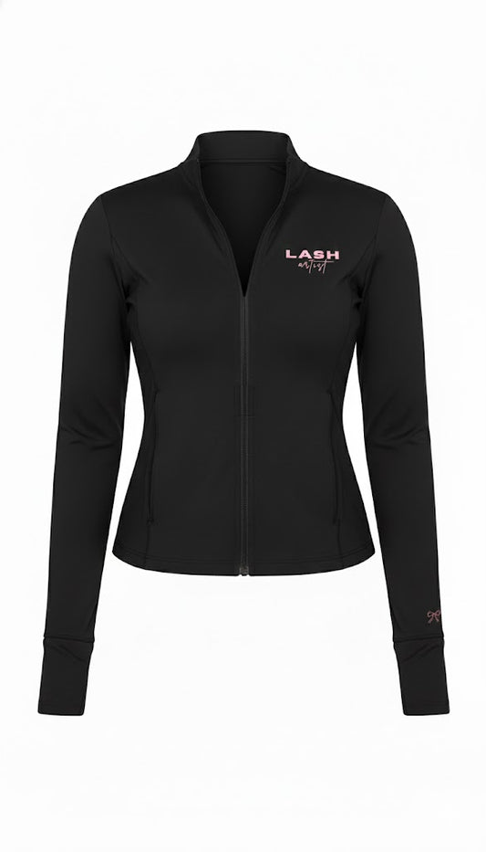LASH ARTIST SNATCHED ZIP UP JACKET — BLACK